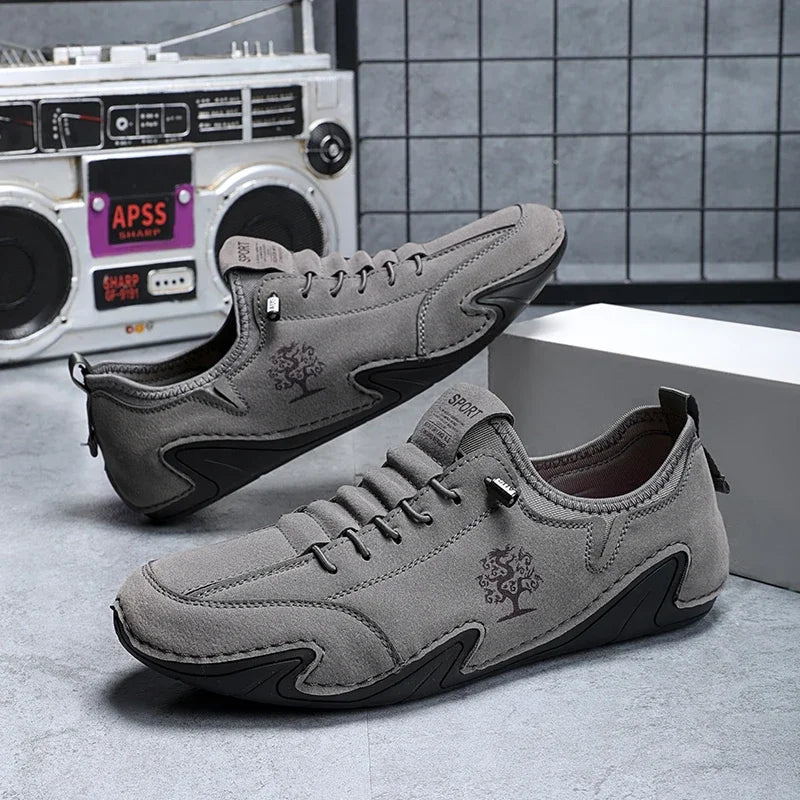 Outdoor Men Casual Shoes Suede Leather Mens Sneakers Handmade Breathable Man Loafers Moccasins Luxury Brand Boat Shoes Plus Size