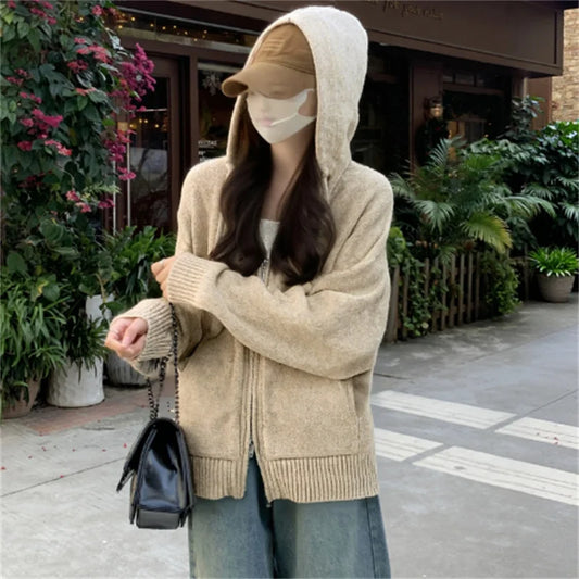 هودي نسائي محبوك جذاب وعصري لخريف 2025