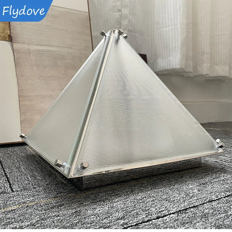 Bedroom Bedside Decorative Art Lamp Pyramid Living Room Floor Lamp Designer Light and Shadow Study Atmosphere Glass Desk Lamp