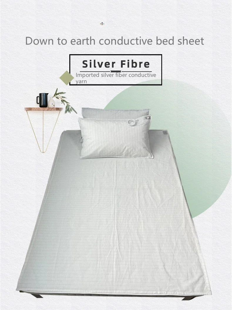 Earthing Bed Sheet Flat Sheet Earth AU Plugs/ UK Plugs/ EU Plugs Benefit Nature Health Well Grounded Gold Connection Earth Cord