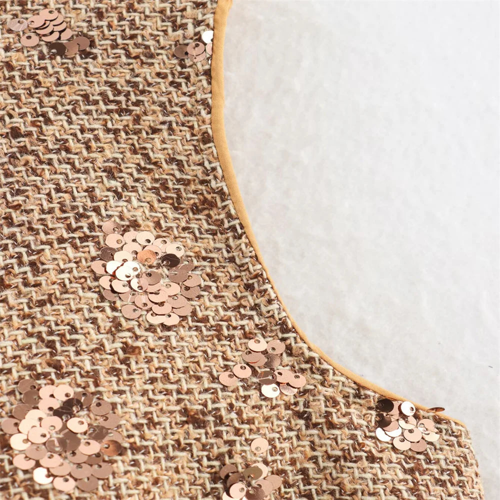 New women's clothing European and American style fashion bead embroidery coarse flower cloth small fragrant style two-piece set SwiftNest