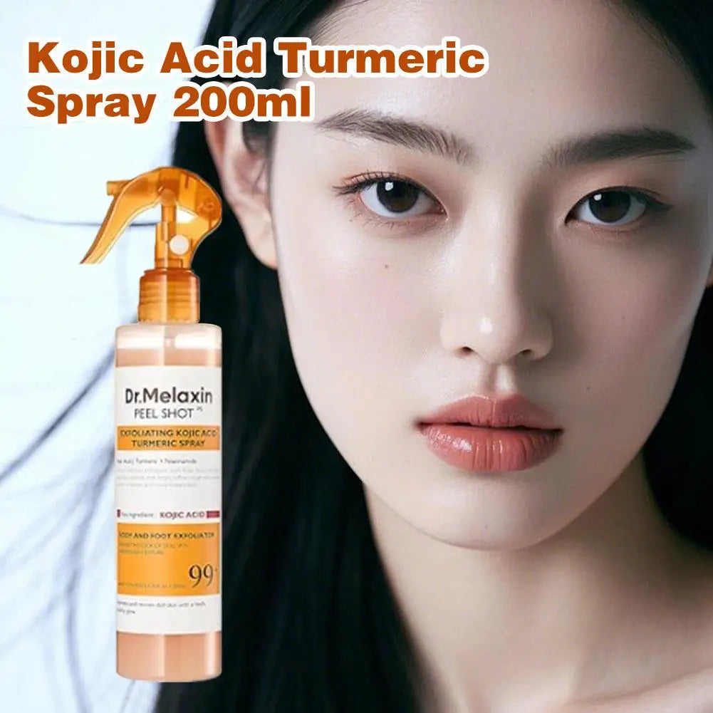 Body Face Peeling Shot Spray Turmeric Spray Improve Skin Tone Moisturize Hydrate Smooth Glowing Skin Korean Skincare