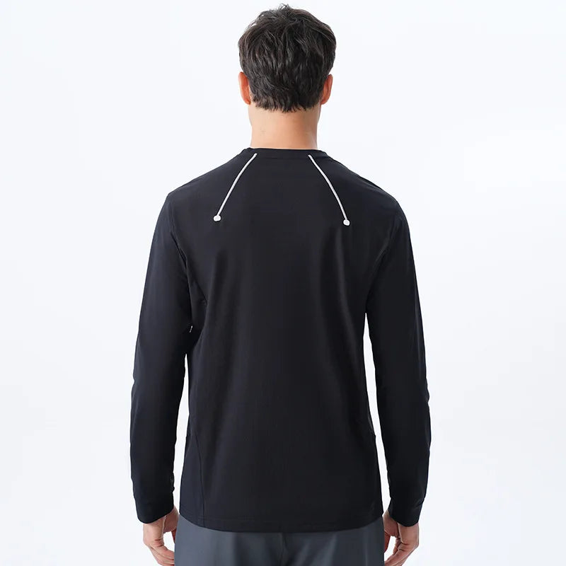 New Creative Outdoor Sports T-shirt Men's Bottom Round Neck Top Loose Casual Wear Tops Running Fitness Training Clothes