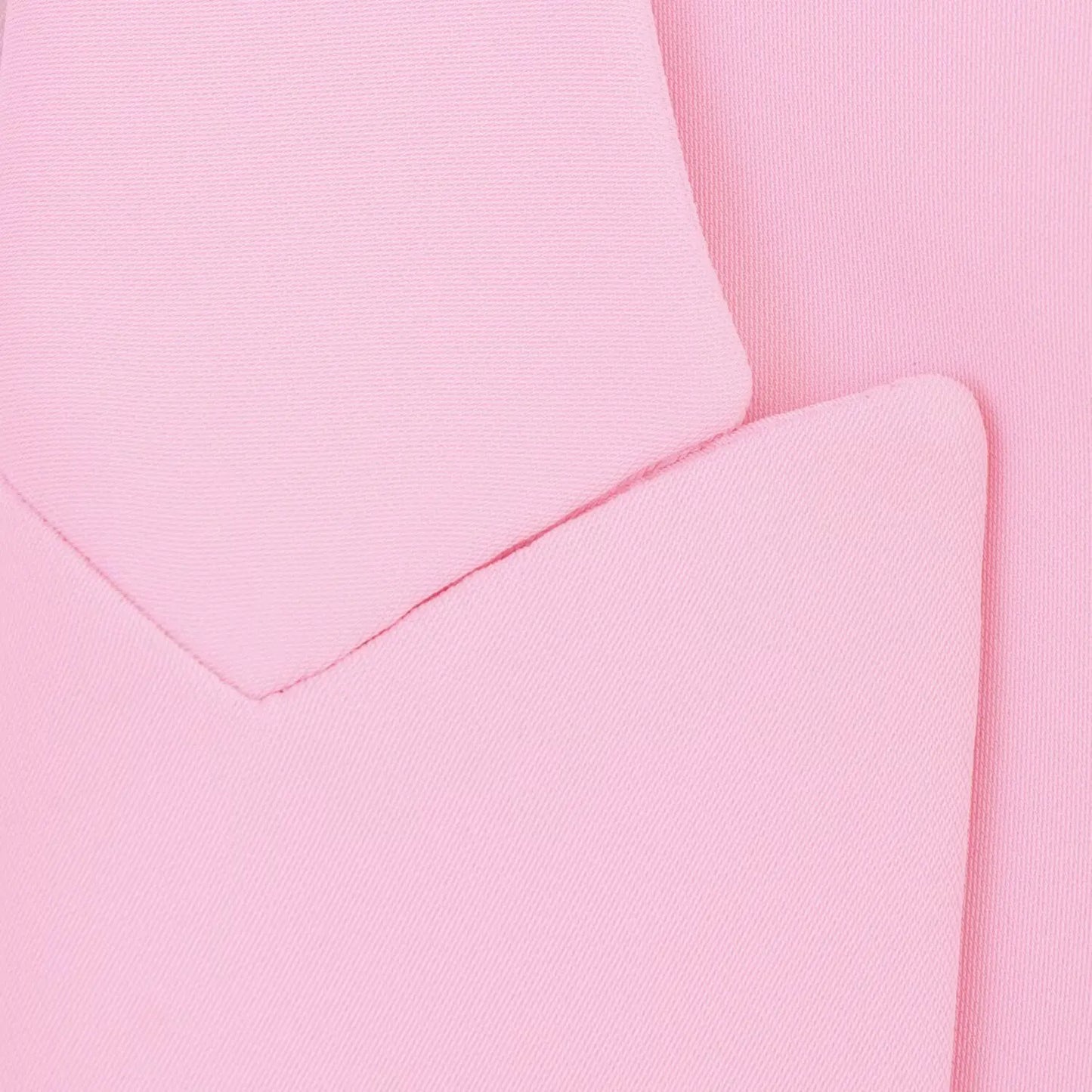 Women Fashion Pink Sets Turn-Down Collar Long Sleeves Single-Breasted Feather Blazer+High Waist Pocket Zipper Long Pants