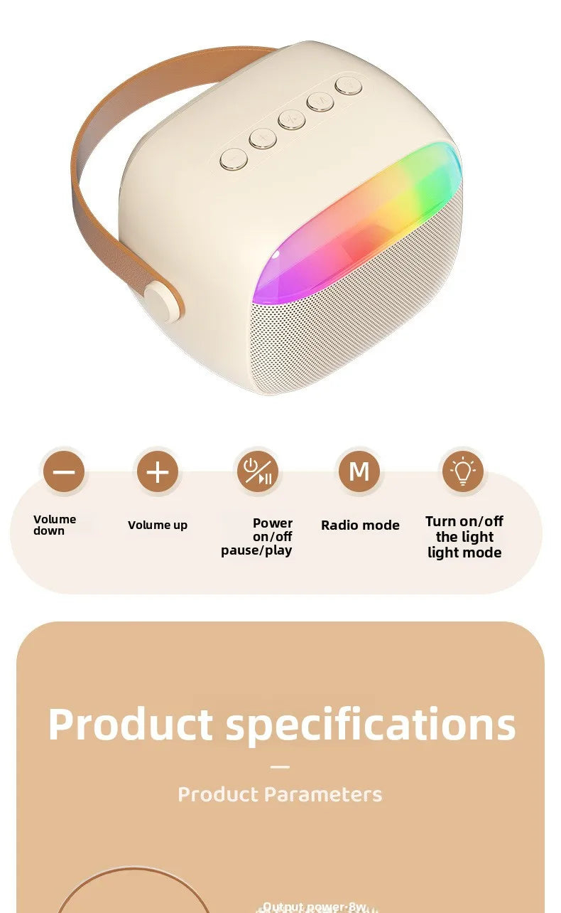 مكبر صوت بلوتوث محمول للمنزل لطيف كاريوكي صغير لاسلكي صوتي مع ميكروفون K Song Family الغناء آلة