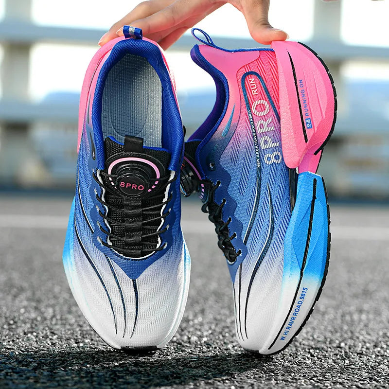 Male Sneakers Stylish Rotating Buckle Running Shoes Color Block Comfortable Non-slip Sporty Footwears Plus Size Men Shoes Mesh