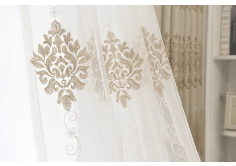 European Curtains for Living Dining Room Bedroom Decorative Fabric Court Luxury Luxury Atmosphere Jacquard Blackout