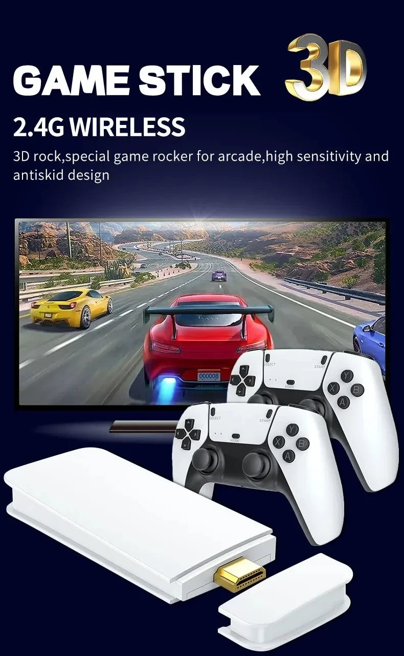 M15 4K Handheld Video Game Console 64G 20000+ Retro Games Wireless Gamepads HD Gaming Multi-Emulator Stick