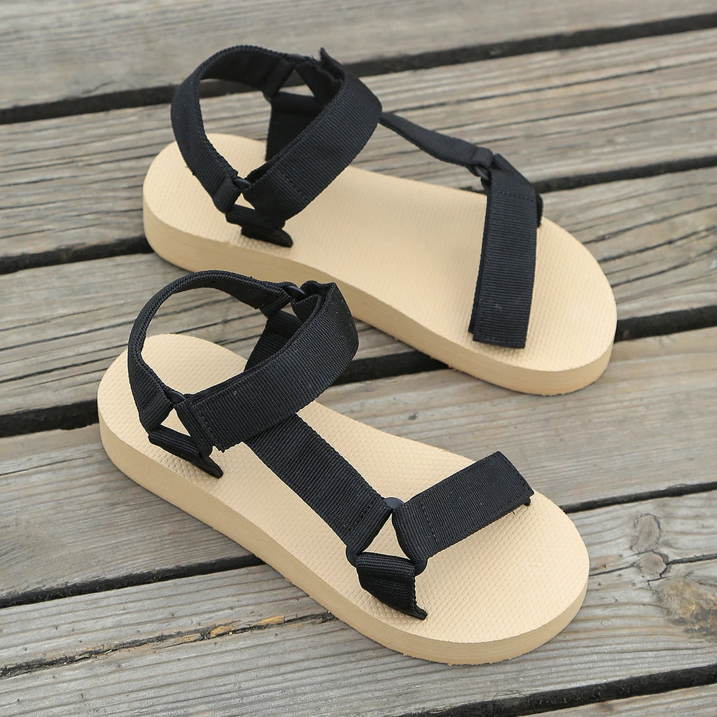 Women's fashion trend non-slip wear-resistant comfortable Velcro flat sandals