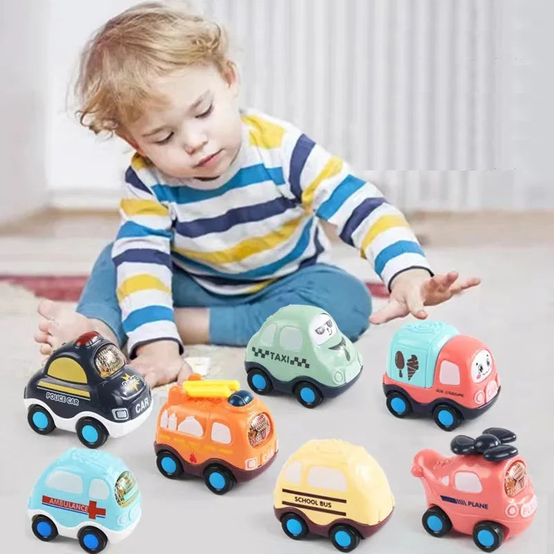 Children Toys Cars Toys for Boys 1 2 3 Ages Cartoon Inertia Press and Go Cars Toys for Kids Pull Back Fire Engine Toy Baby Gifts