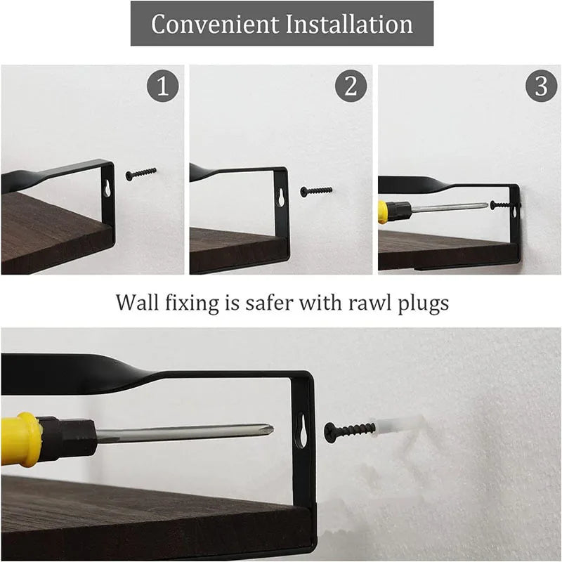 Bathroom Items Kitchen Solid Wood Bore Storage Shelf Floating Wall Shelves Accessories Organizer Hardwares Hardware Fixture Home