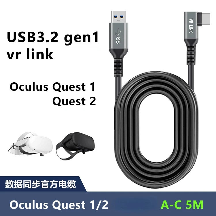 7M 6M 5M For Oculus Quest 2 Link Cable USB3.2 Quick Charge Cables For Quest2 VR Data Fast Charges VR Headset Accessories