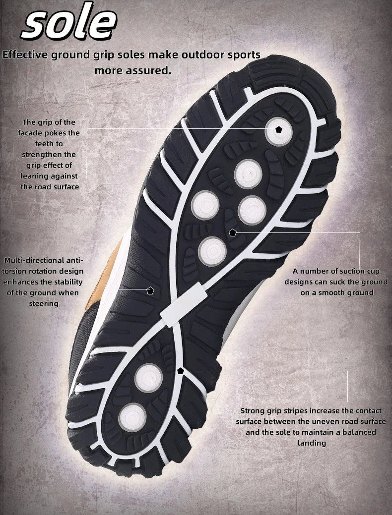 High-Quality Sports Shoes Men's Casual Shoes, Waterproof And Lightweight, Suitable For Outdoor Hiking, Mountaineering, City Work