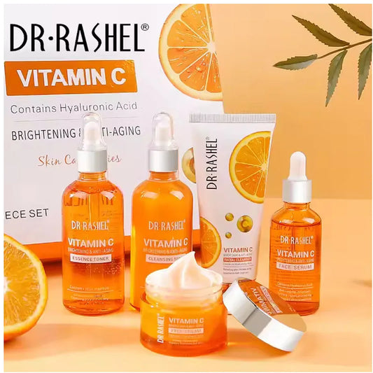 VC Facial Skin Care Set Cleanser Essence Moisturizing Cream Tender Skin Lotion Brightening Skin Tone