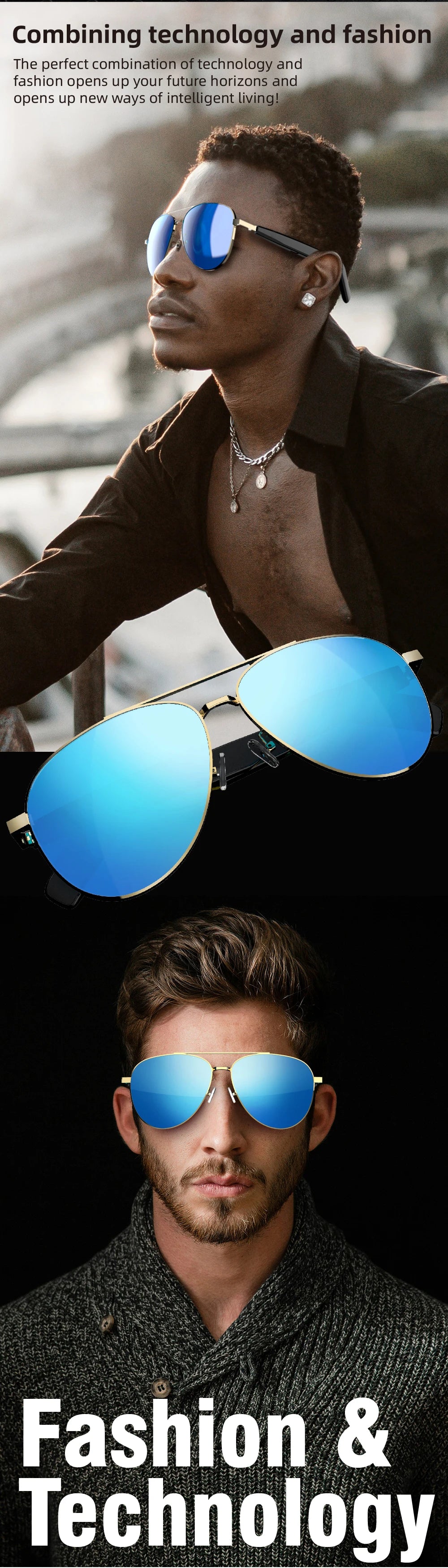 سماعات رأس بلوتوث 5.4 لاسلكية، نظارات صوتية، سماعات أذن، سماعات توصيل الهواء، سماعات أذن هاي فاي لتقليل الضوضاء، رياضة خارجية