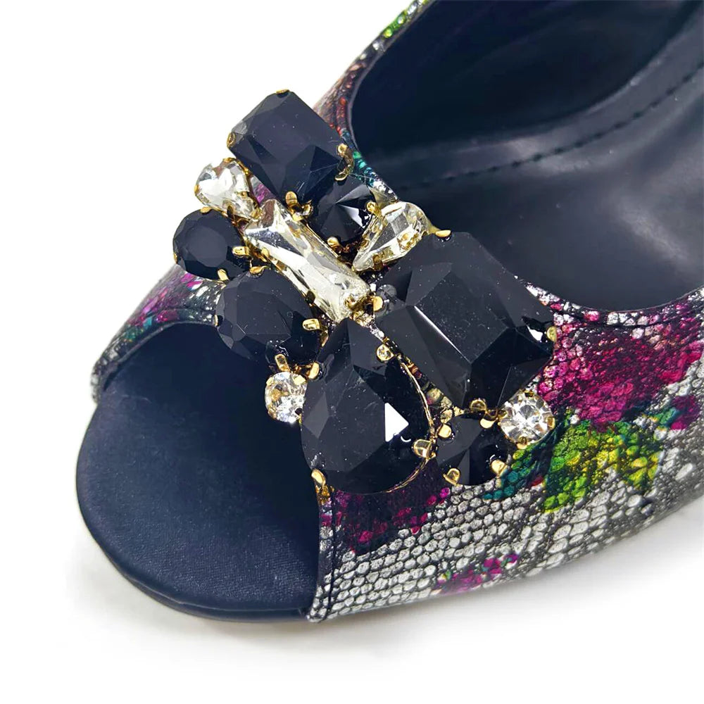 Venus Chan Italian Sandals and Bags Matching Set 2024 Women Heel Party for Gold Colour Wedding Bigger Size Thick Heel Shoes