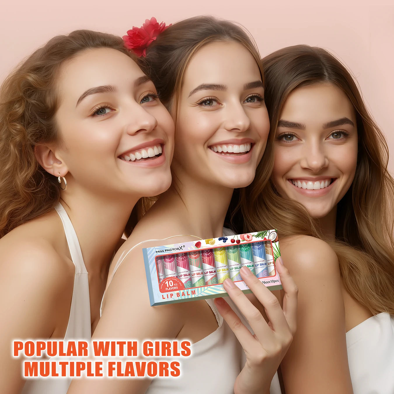 مجموعة أحمر الشفاه 10 قطع، لمسة نهائية طبيعية، عناية مرطبة بالشفاه، لمعان يدوم طويلاً، مناسبة لجميع أنواع البشرة، هدايا العطلات