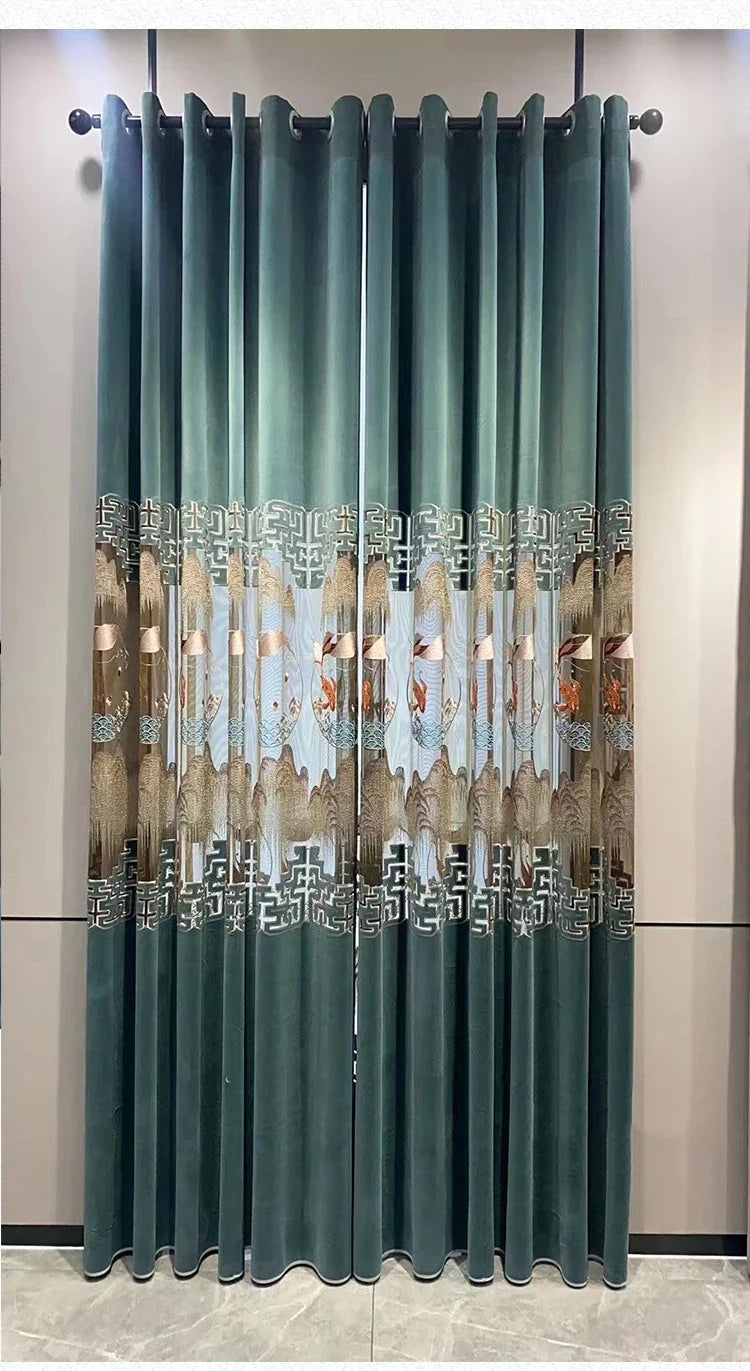 Curtains for Living Room Bedroom Dining  Embroidered Modern Shading Velvet Cloth Customiz Custom  Classic Decor Fabric Blackout