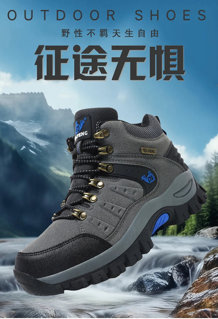أحذية المشي لمسافات طويلة مقاومة للماء للرجال والنساء في الربيع والخريف، أحذية رياضية جبلية مقاومة للاهتراء، أحذية رياضية للصيد