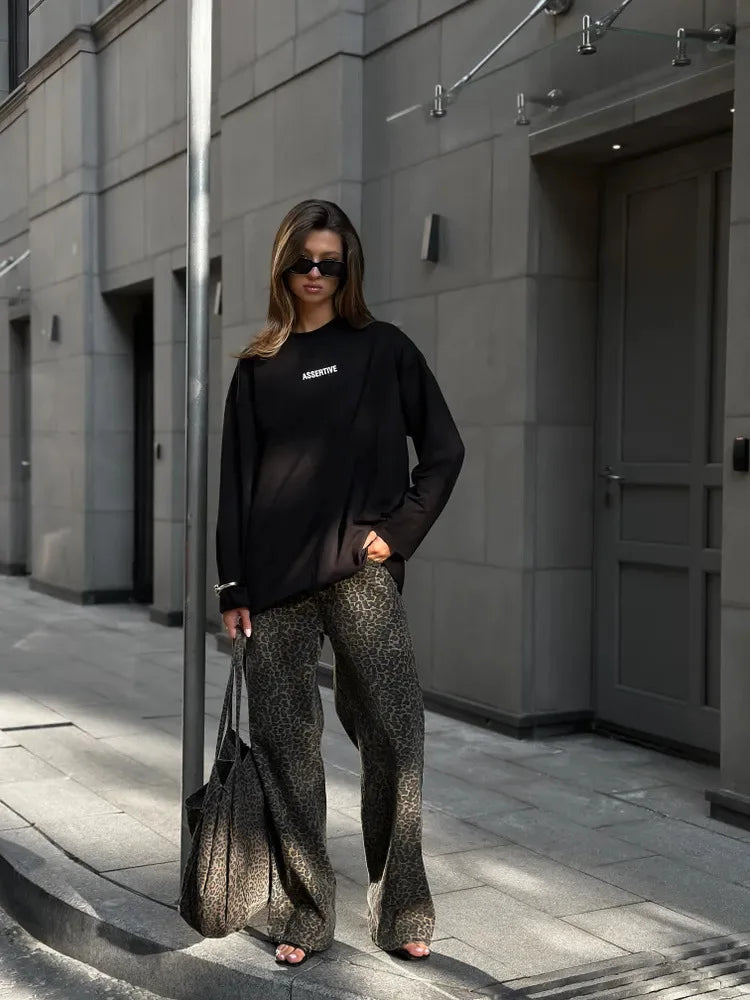 Women's Clothing Spring Loose Solid Color Round Neck Long Sleeve Tops Casual Fashion Simple Style All-match Trendy Comfortable