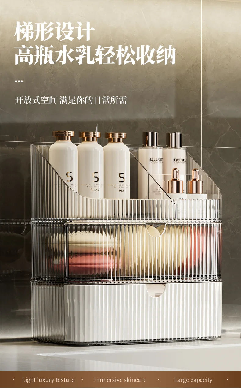 Bathroom Storage Boxes Transparent  Cosmetics Dormitory Accessories Organizer Modern Style Convenient Organization Home