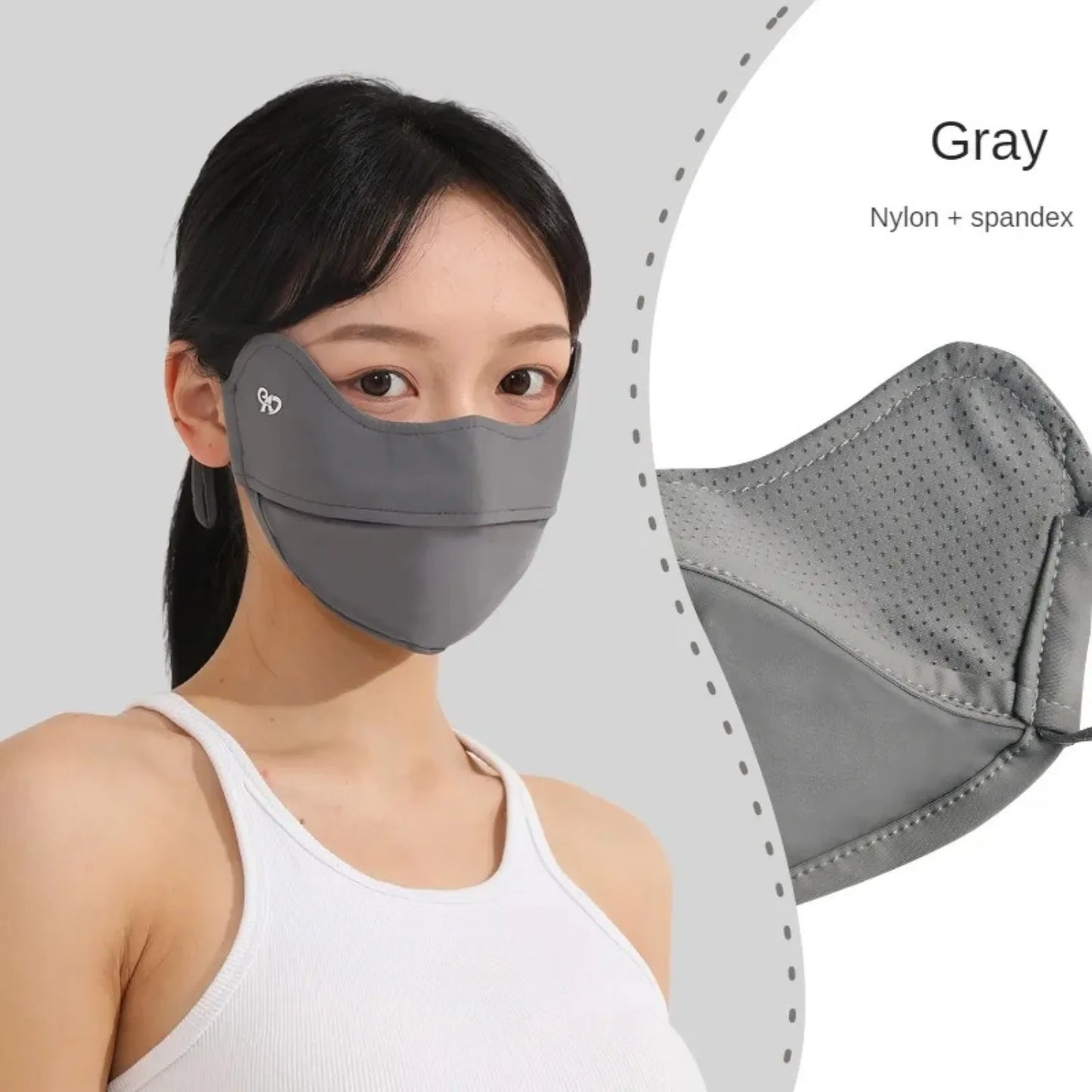 Face Mask Outdoor Sports Summer Ice Silk Sunscreen Face Sun Protection Forehead Thin Section Breathable