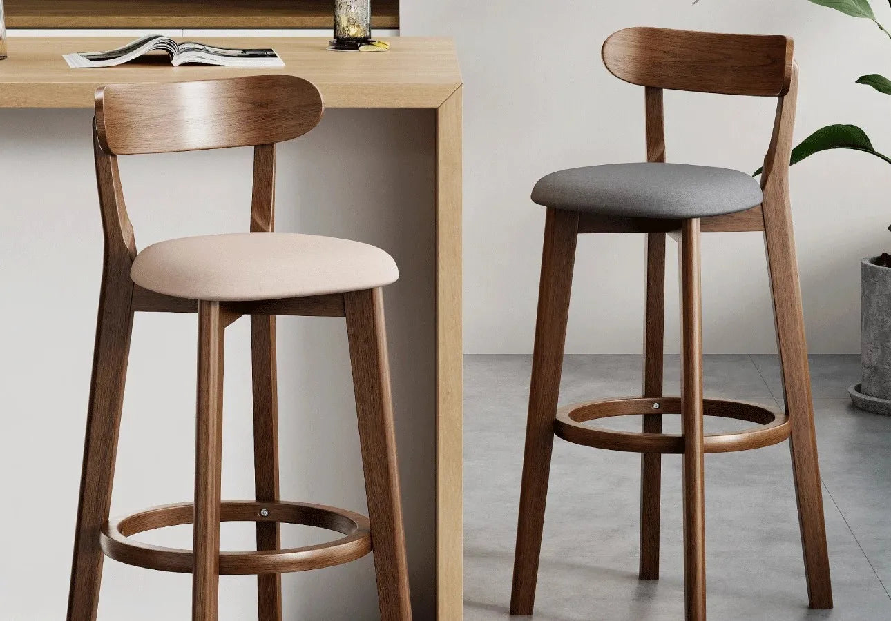 Wooden Bar Stool Modern Dining Room Office Stool Luxury Chaises for Nordic Interior Decoration Luxury Wooden Dining Stool