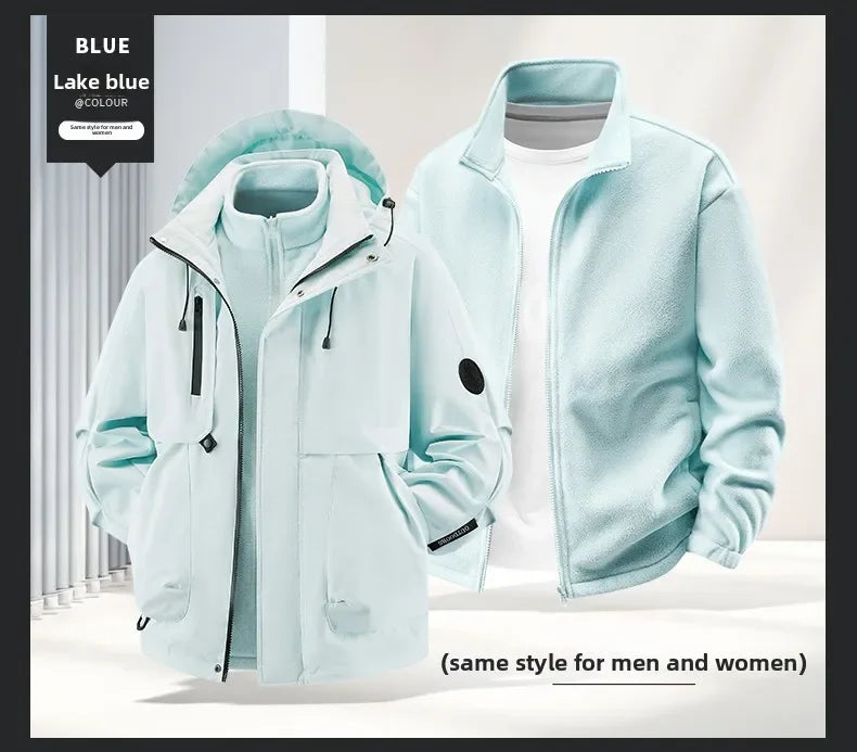 Jacket men's jacket jacket autumn and winter jacket three-in-one outdoor sports jacket fleece jacket inner jacket jacket