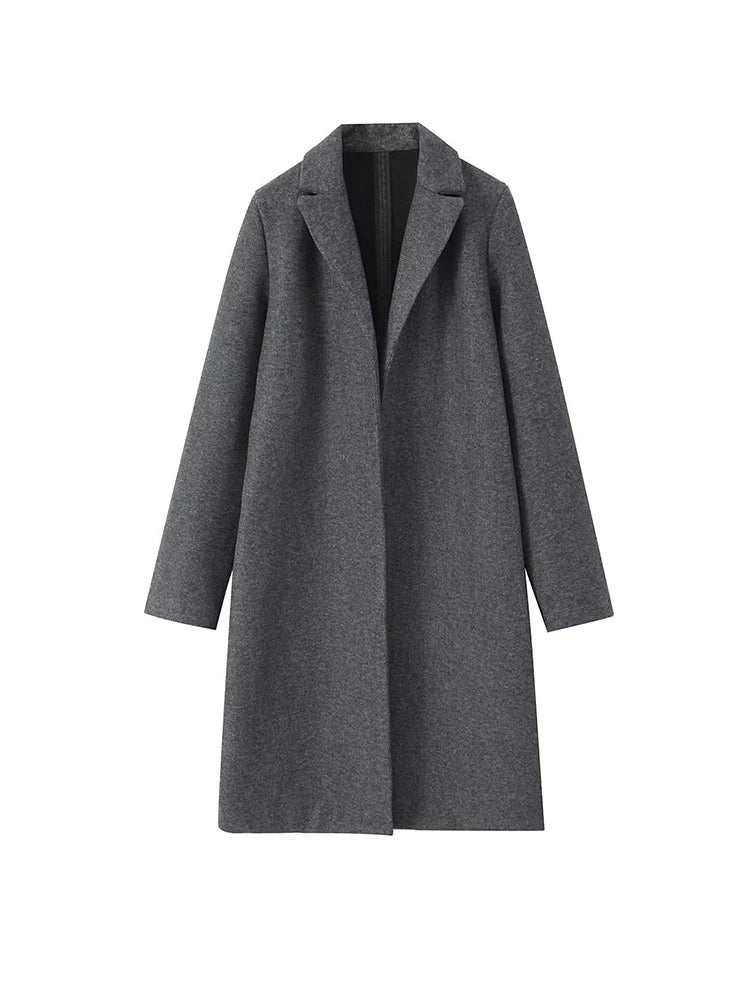 2025 women's wear  new European style women's wear new fashion casual temperament simple cloth coat coat wool coat