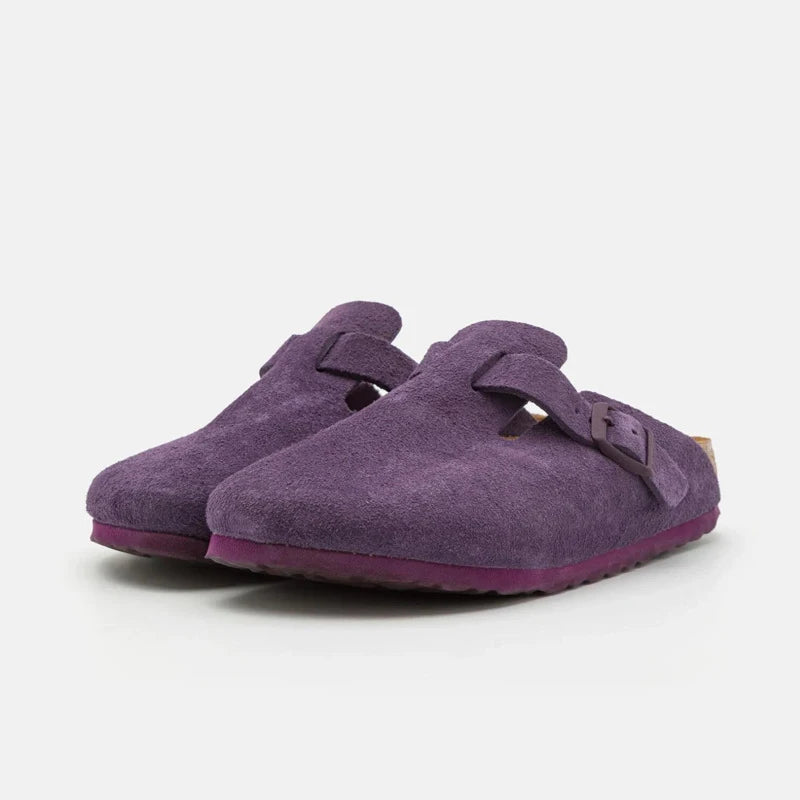 Women's Suede Mules Clogs Slippers Soft Insole Sandals With Arch Support Shoes Outdoor Beach Suede Clogs Slippers Slides For Men