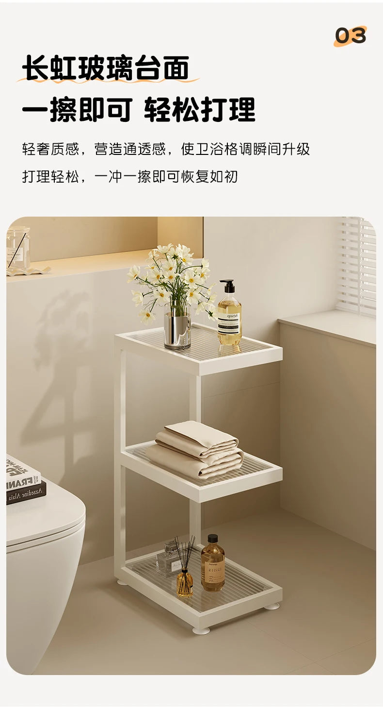 Spacious Bathroom Storage Organizer Multifunctional Floor Standing Cabinet Waterproof Freestanding for Small Gap