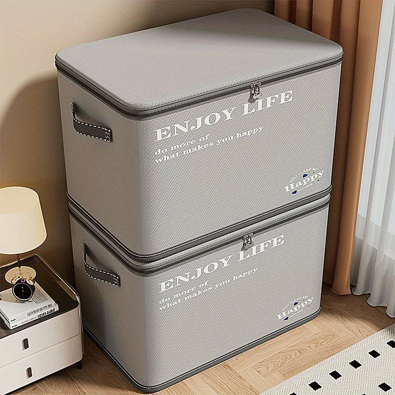 Clothes storage box, home fabric, large capacity, oversized wardrobe, clothes, blankets, layered sorting box, storage artifact