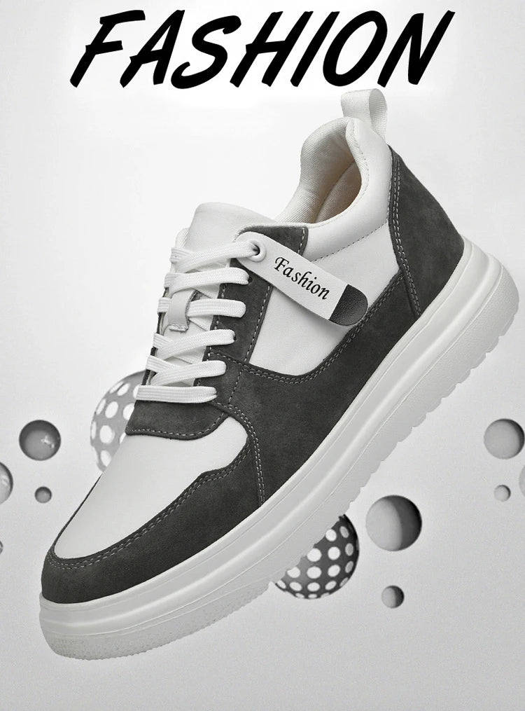 Fashion Men Casual Shoes Men Low Cut Sneakers Breathable Height Increasing Shoes 6/8/10CM Thick Sole Hard-Wearing Male Footwear