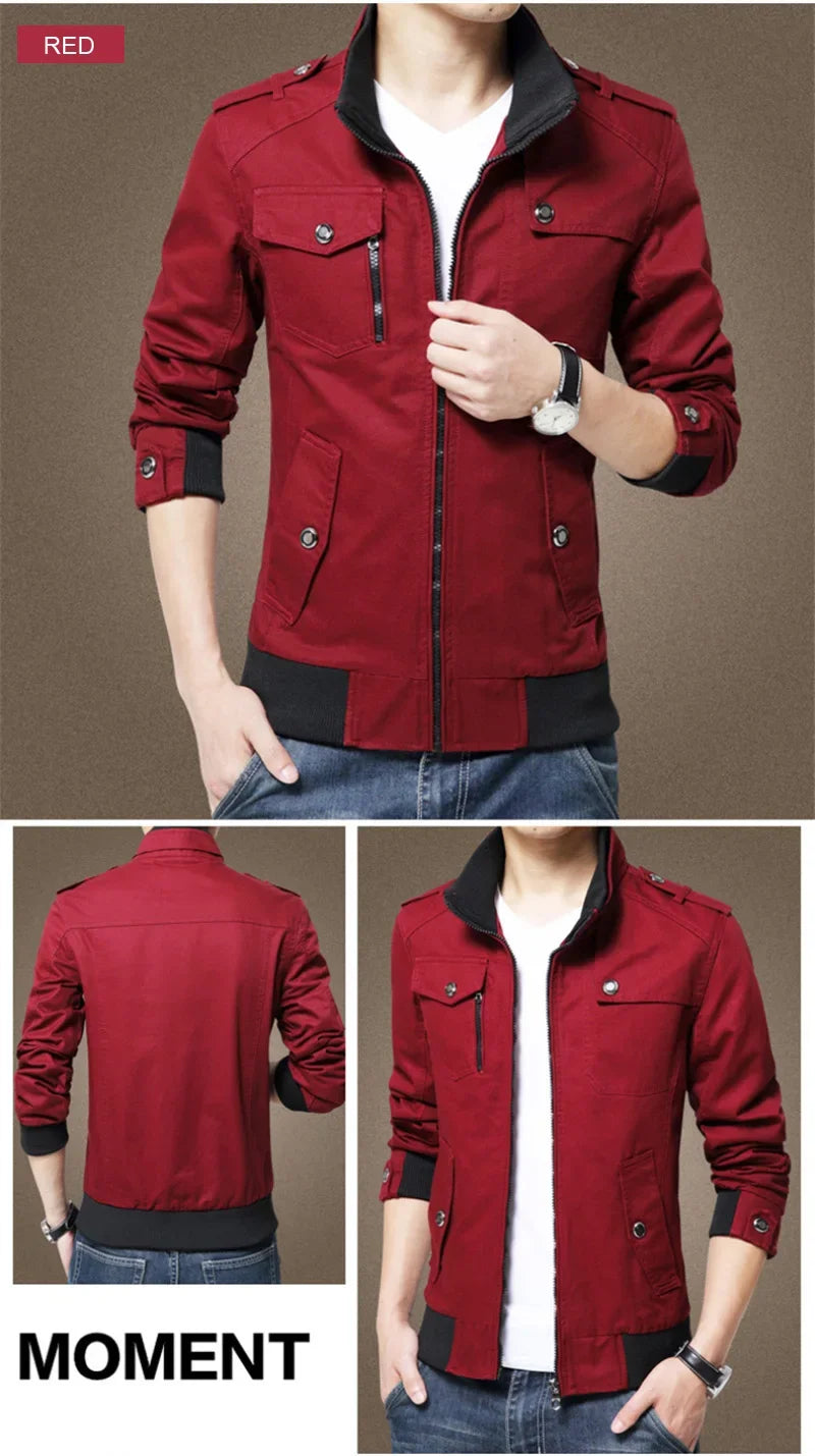 mens cargo jackets New Fashion bomber jacket mens wear simple British style Warm Windproof Jacket and coat baseball jacket male