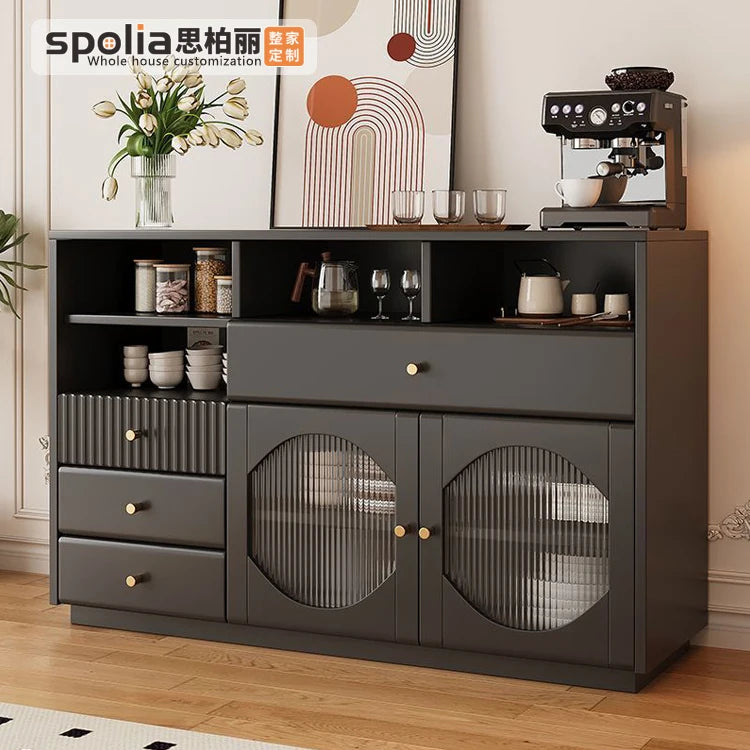Dining Cabinet, Modern And Simple Storage Cabinet, Solid Wood Storage Cabinet, Kitchen Light Luxury Tea Water Cabinet