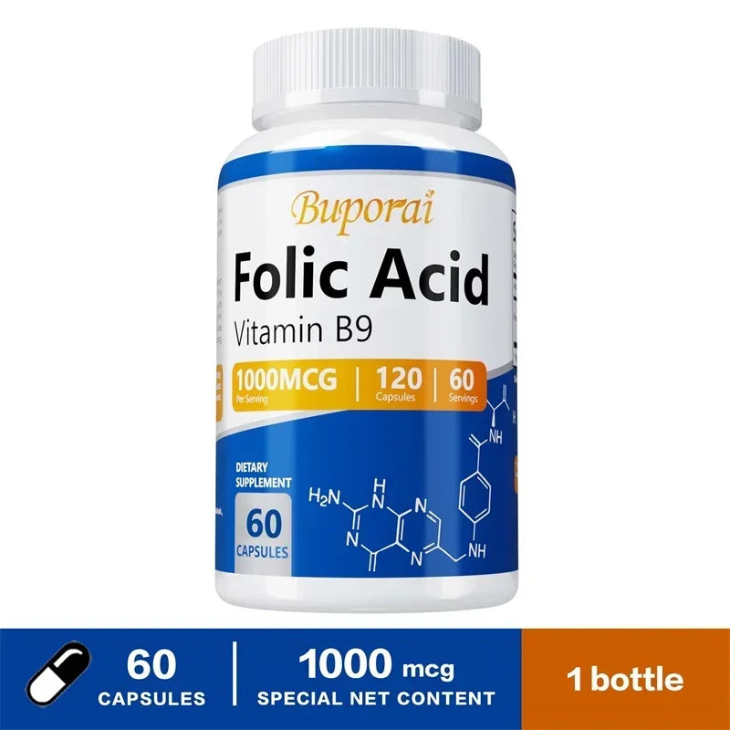 Folic Acid Supplement - Heart Health, Nervous System Health, Prenatal Support