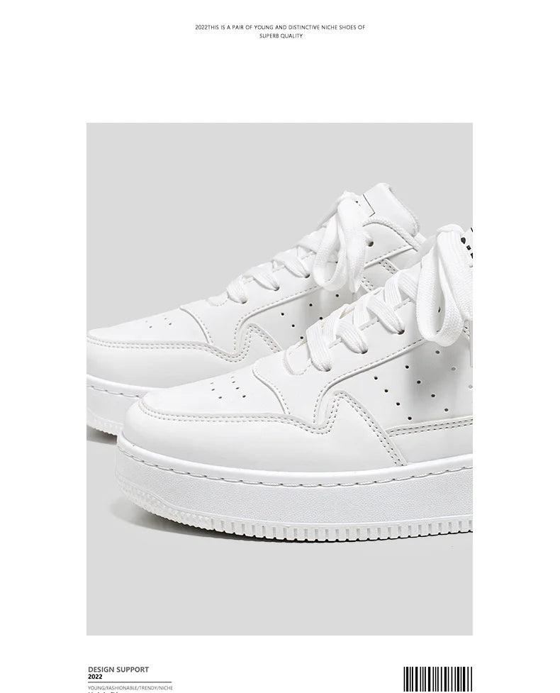 Spring and Summer Men's Shoes, New Breathable Sneakers, Men's Trendy and Versatile Thick-Soled White Shoes, Sports and Casual Sneakers