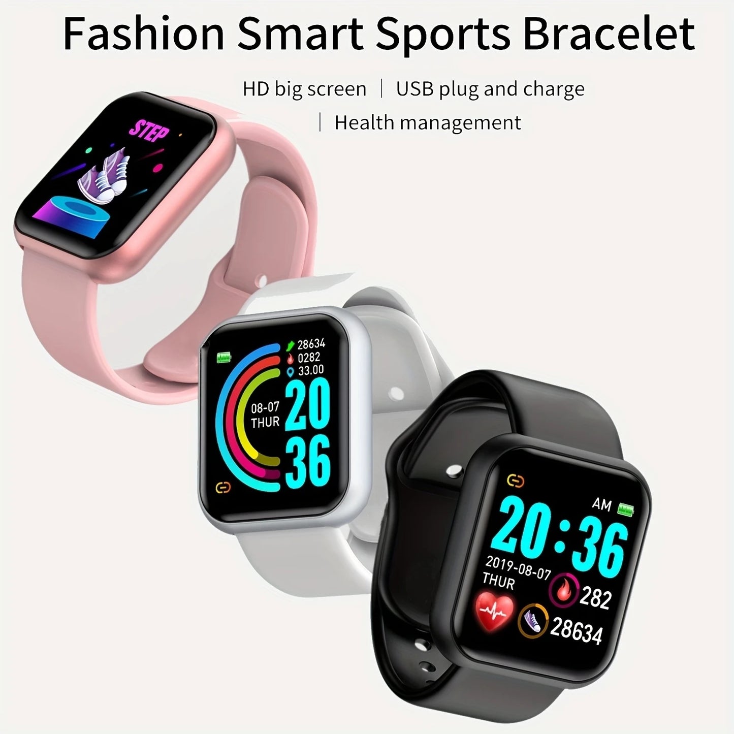 D13 Smart Watch Men Women 116 Plus Sports Mode Running Track Fitness Smart Band Message Reminder Smart Bracelet For Android IOS