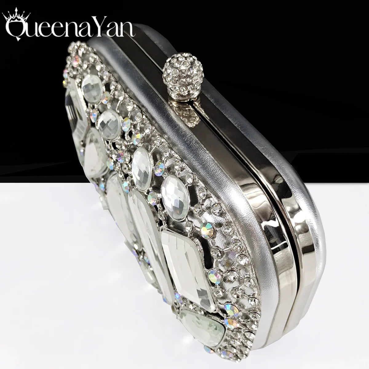 Queena Yan Italian shoes and handbags accessory set with rhinestone metal embellishments Wedding shoes Bridal shoes Designer