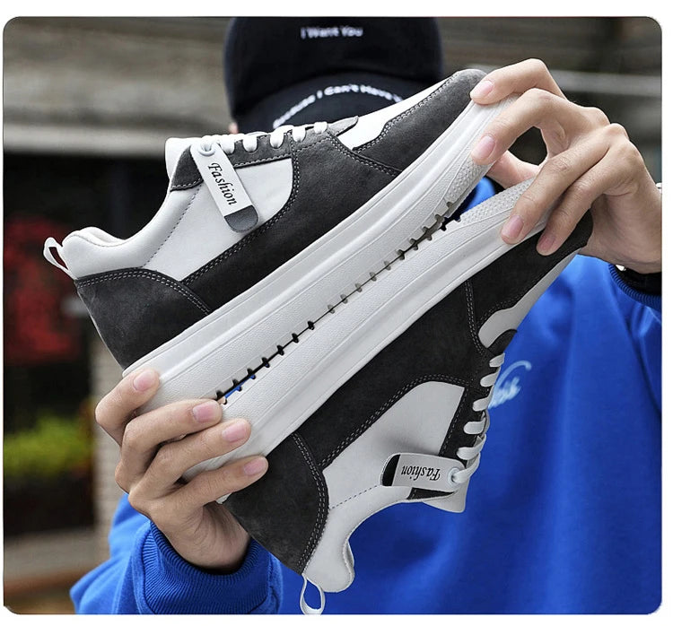 Fashion Men Casual Shoes Men Low Cut Sneakers Breathable Height Increasing Shoes 6/8/10CM Thick Sole Hard-Wearing Male Footwear