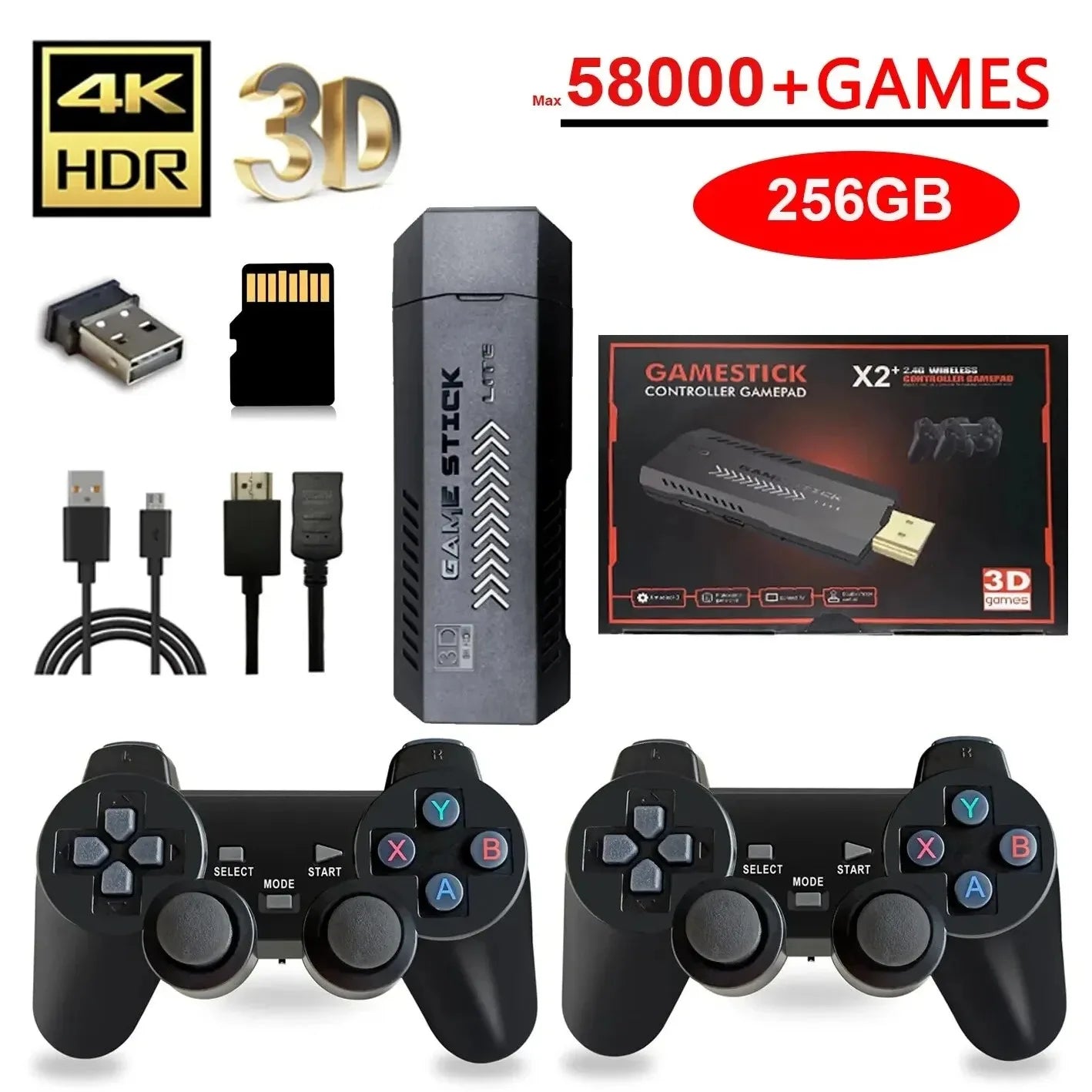 New Classic Video Game Console. Wireless 4K HD Controller. 30000 Games, 50 Simulators. Compatible with PS1, N64 Retro Gaming
