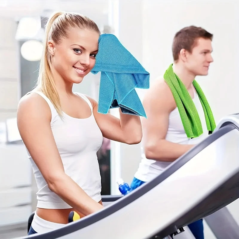 1Pcs Quick-Drying Sports Towel with Storage Box and Cooling Ice Blanket for Outdoor Fitness and Camping