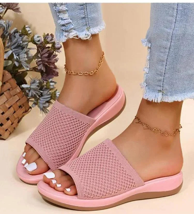 Women Sandals Elastic Force Slippers For Summer Shoes Women Flat Sandals Lightweight Summer Sandals Women's Footwear Female