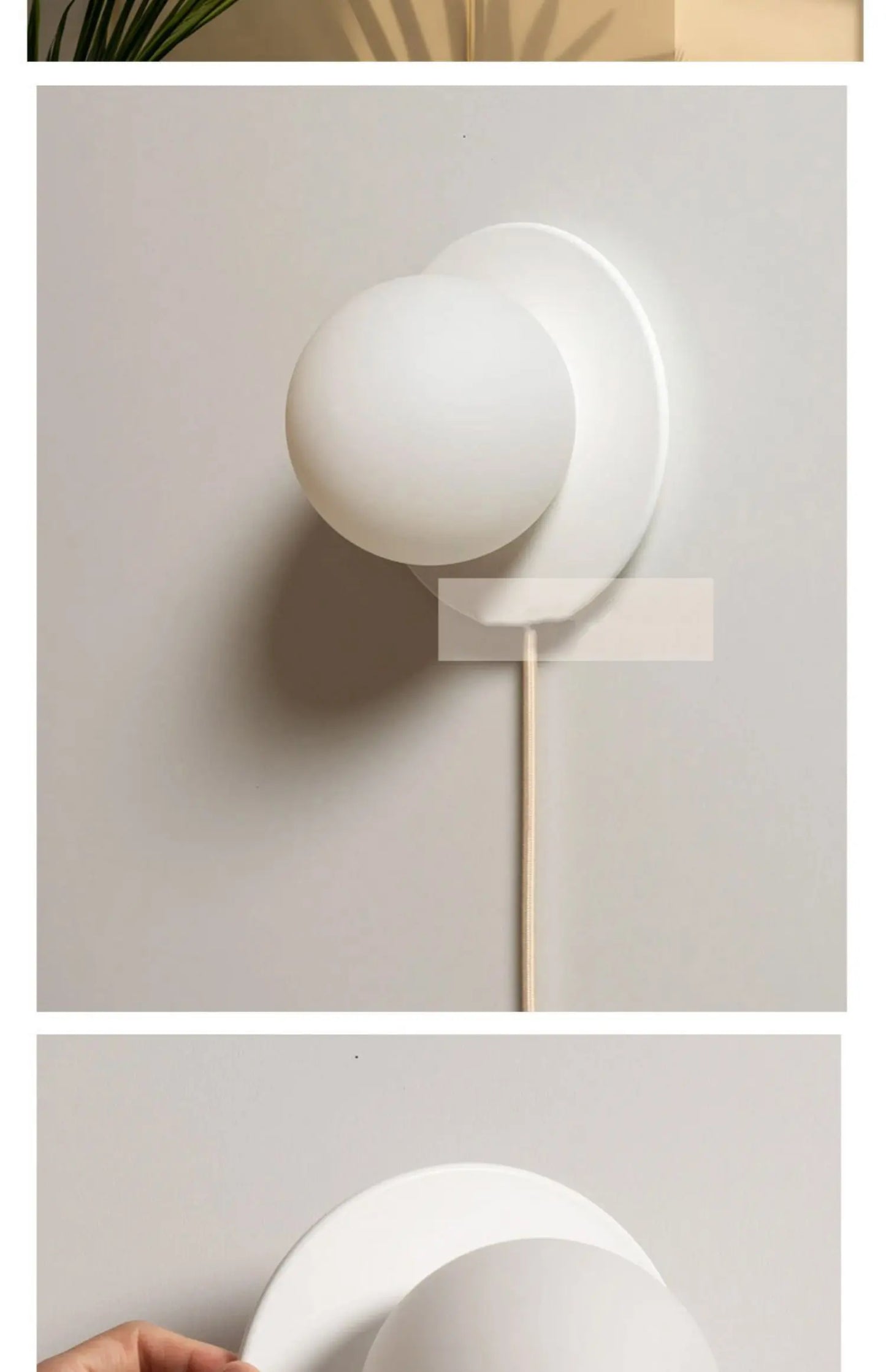 مصباح حائط لغرفة النوم الحديثة، مصباح حائط كروي إبداعي جديد مع مفتاح قابس القدم، مصباح حائط لغرفة المعيشة، فندق، منزل عائلي، ديكور