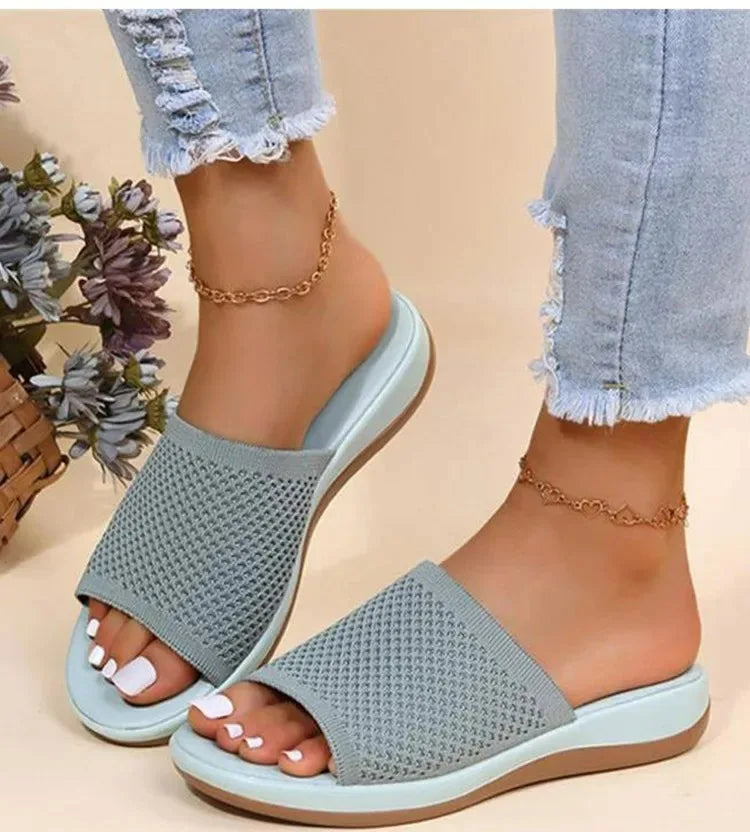 Women Sandals Elastic Force Slippers For Summer Shoes Women Flat Sandals Lightweight Summer Sandals Women's Footwear Female