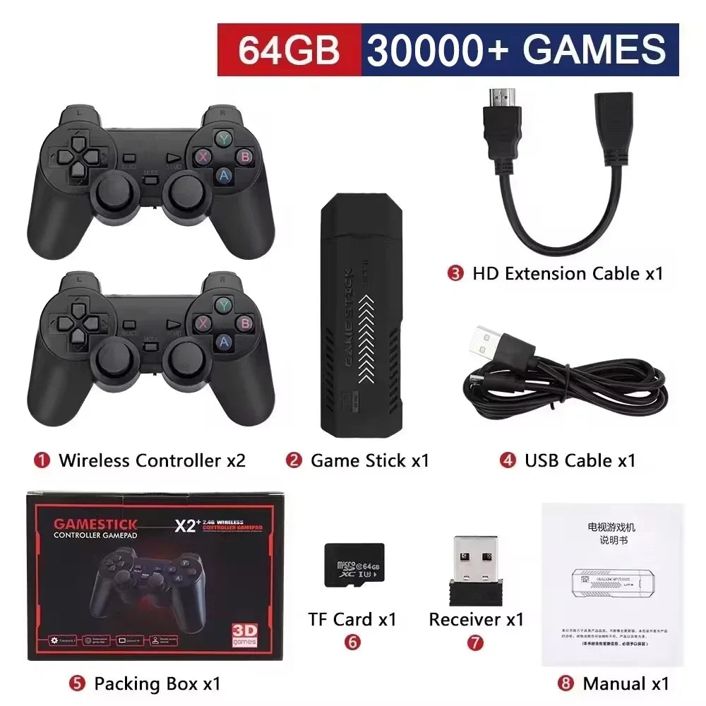 New Classic Video Game Console. Wireless 4K HD Controller. 30000 Games, 50 Simulators. Compatible with PS1, N64 Retro Gaming