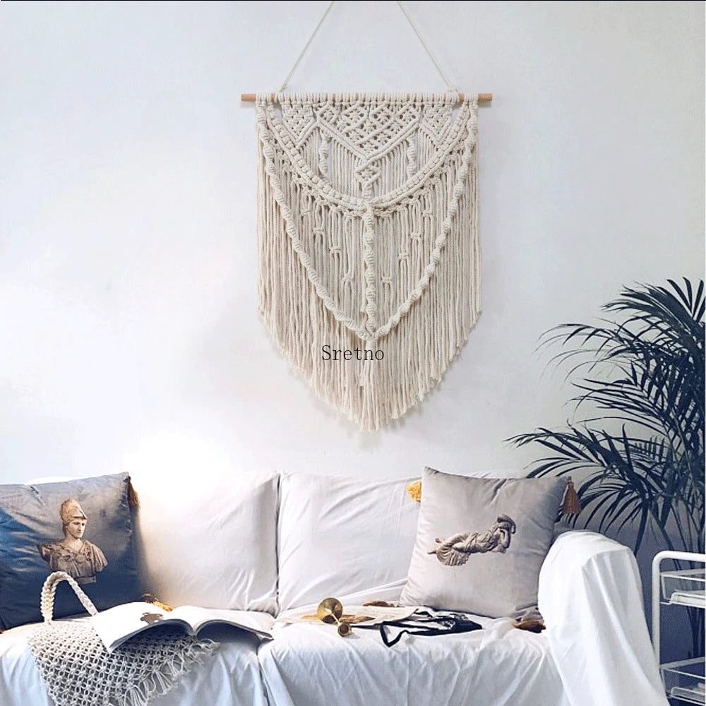 Modern Simple Home Wall Decor Tapestry 2025 New Pure Handmade Woven Fabric Nordic Style Boho Home Room Decoration Tapestries