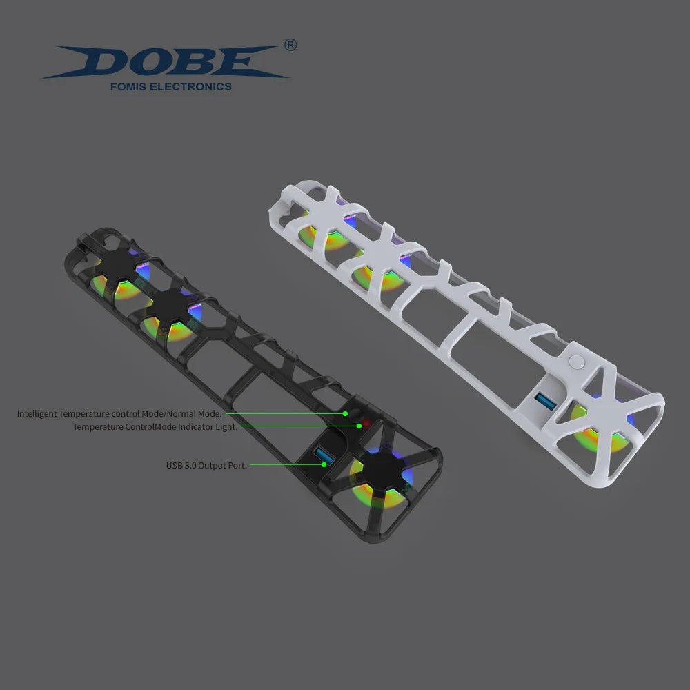 DOBE Cooling Fan for PS5 Slim Disc Edition/Digital Edition with RGB Lighting and USB 3.0 Port TP5-3538S SwiftNest