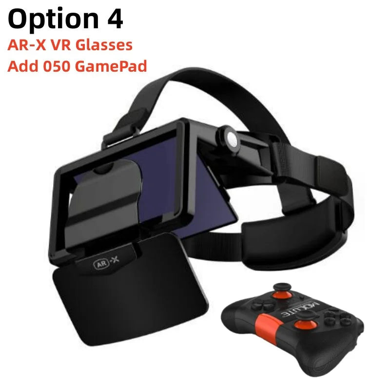 نظارات الواقع الافتراضي AR-X VR نظارات ثلاثية الأبعاد HD IMAX للألعاب سماعة رأس الواقع الافتراضي من الورق المقوى للهواتف الذكية مقاس 4.7-6.3 بوصة خوذة الواقع الافتراضي المحسنة القابلة للطي