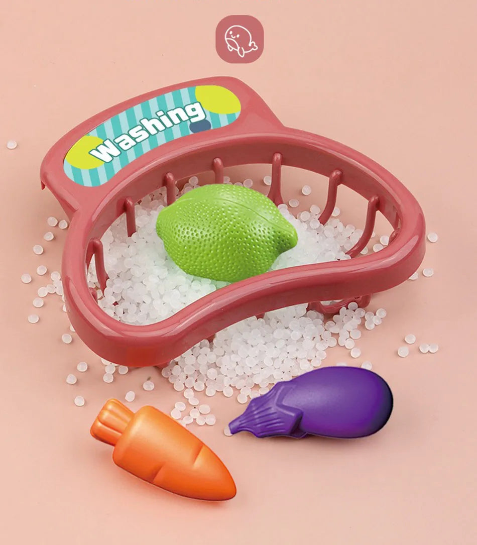 ألعاب حوض المطبخ للأطفال، غسالة أطباق كهربائية، لعبة مع مياه جارية، لعبة صيد طعام، لعبة لعب الأدوار، هدية للبنات